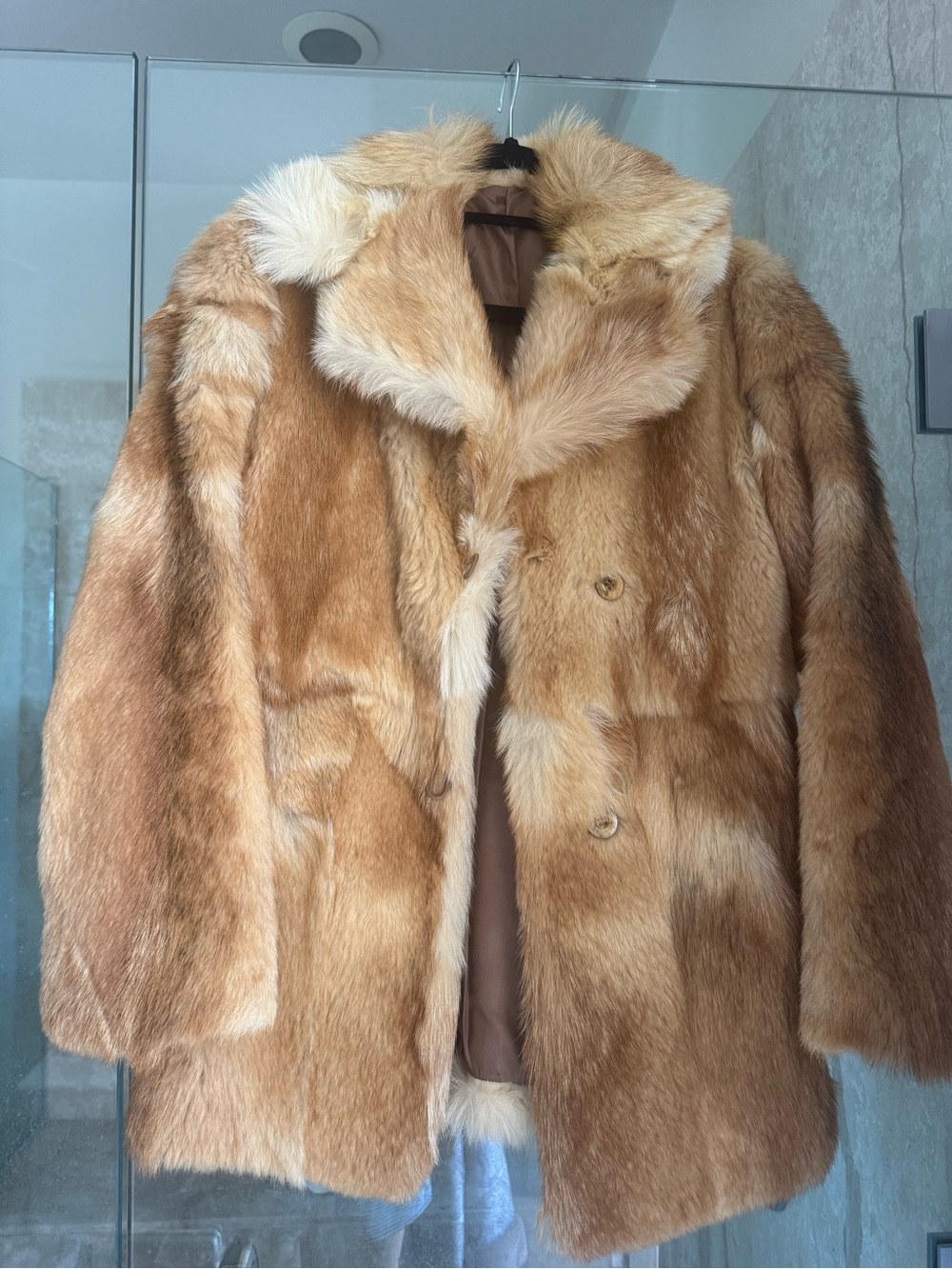 Men's Fur Coat - Tan Faux Fur Jacket